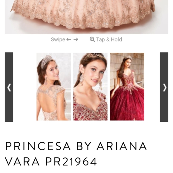Pageant/ Quinceañera Dress.          Ariana Vara, Rose Gold, size 6 - Picture 7 of 13